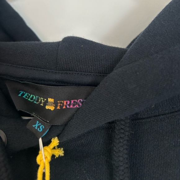 Teddy fresh black TF appliqué embroidered hoodie NWT size XS 100% cotton - Picture 8 of 12